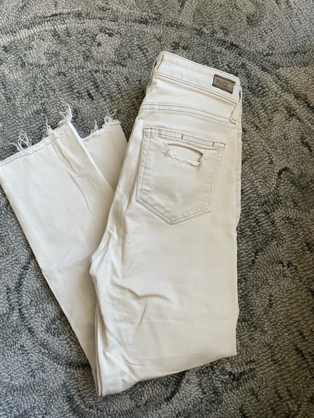 PAIGE Hoxton Slim High-Rise off white Distressed Women’s Jeans